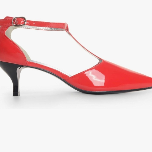 NEW Women's  Kitten Heel T-Strap Patent Dress Pump  SZ.12 - Picture 3 of 11